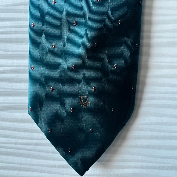 Authentic Christian Dior Men’s Tie With Dior Embroidered Logo 55” L x 3-1/2” W - Picture 3 of 13